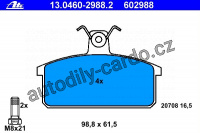 Sada brzdových destiček ATE 13.0460-2988 (AT 602988) - LANCIA
