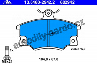Sada brzdových destiček ATE 13.0460-2942 (AT 602942) - LANCIA