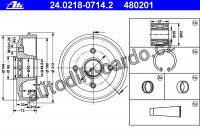 Brzdový buben ATE 24.0218-0714 (AT 480201) - PEUGEOT