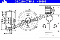 Brzdový buben ATE 24.0218-0715 (AT 480202) - PEUGEOT