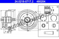 Brzdový buben ATE 24.0218-0717 (AT 480204) - PEUGEOT