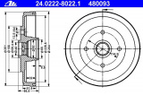 Brzdový buben ATE 24.0222-8022 (AT 480093) - MAZDA