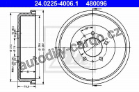 Brzdový buben ATE 24.0225-4006 (AT 480096) - MITSUBISHI