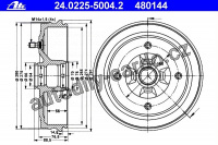 Brzdový buben ATE 24.0225-5004 (AT 480144) - RENAULT