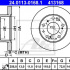 Brzdový kotouč ATE 24.0113-0168 (AT 413168) - CITROËN, FIAT, PEUGEOT