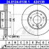 Brzdový kotouč ATE 24.0124-0138 (AT 424138) - CITROËN, FIAT, PEUGEOT