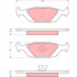 Sada brzdových destiček TRW GDB392 - SAAB 9000 84-98