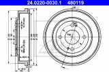 Brzdový buben ATE 24.0220-0030 - HONDA