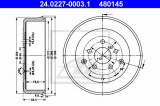 Brzdový buben ATE 24.0227-0003 (AT 480145) - VW