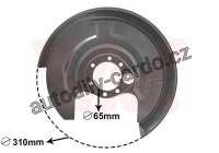 Ochranný plech proti rozstřikování, brzdový kotouč VAN WEZEL 0322374