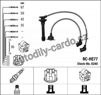 Sada kabelů pro zapalování NGK RC-HE77 - HONDA