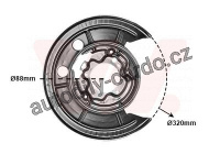 Ochranný plech proti rozstřikování, brzdový kotouč VAN WEZEL 1651374
