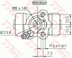 Válec kolové brzdy TRW BWD266