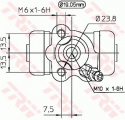 Válec kolové brzdy TRW BWD267