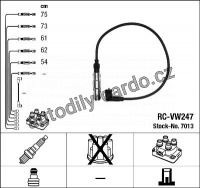 Sada kabelů pro zapalování NGK RC-VW247 - SEAT, VW