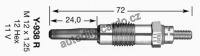 Žhavící svíčka NGK Y-938R - CITROËN, PEUGEOT