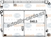 Chladič, chlazení motoru HELLA 8MK376756701