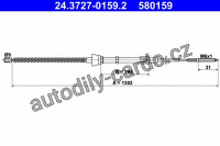 Lanko ruční brzdy ATE 24.3727-0159 (AT 580159)