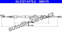 Lanko ruční brzdy ATE 24.3727-0175 (AT 580175)