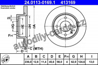 Brzdový kotouč ATE 24.0113-0169 (AT 413169) - ŠKODA