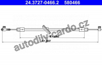 Lanko ruční brzdy ATE 24.3727-0466 (AT 580466)