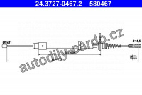 Lanko ruční brzdy ATE 24.3727-0467 (AT 580467)