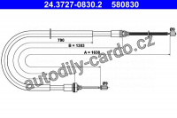 Lanko ruční brzdy ATE 24.3727-0830 (AT 580830)
