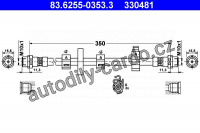Brzdová hadice ATE 83.6255-0353 (AT 330481)