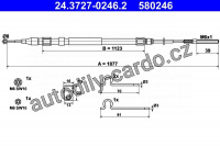 Tažné lanko, parkovací brzdy ATE 24.3727-0246 (AT 580246) - BMW