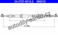 Lanko ruční brzdy ATE 24.3727-0312 (AT 580312)