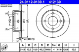 Brzdový kotouč ATE 24.0112-0139 (AT 412139) - NISSAN