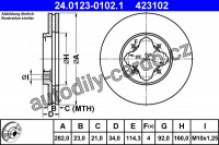 Brzdový kotouč ATE 24.0123-0102 (AT 423102) - HONDA, ROVER