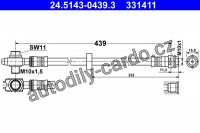 Brzdová hadice ATE 24.5143-0439 (AT 331411)