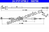 Lanko ruční brzdy ATE (AT 580796) 24.3727-0796