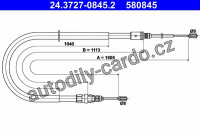 Lanko ruční brzdy ATE 24.3727-0845 (AT 580845)