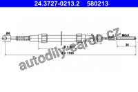 Tažné lanko, parkovací brzdy ATE 24.3727-0213 (AT 580213)