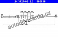 Lanko ruční brzdy ATE 24.3727-0818 (AT 580818)