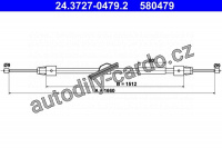 Lanko ruční brzdy ATE 24.3727-0479 (AT 580479)