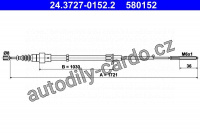 Lanko ruční brzdy ATE 24.3727-0152 (AT 580152)