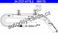 Lanko ruční brzdy ATE 24.3727-0170 (AT 580170)