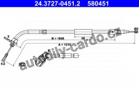 Lanko ruční brzdy ATE 24.3727-0451 (AT 580451)