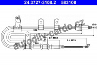 Tažné lanko, parkovací brzdy ATE 24.3727-3108 (AT 583108)