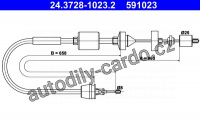Tažné lanko, ovládání spojky ATE 24.3728-1023.2  (AT 591023)