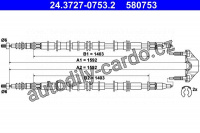 Lanko ruční brzdy ATE 24.3727-0753 (AT 580753)