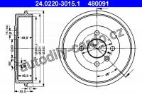 Brzdový buben ATE 24.0220-3015 (AT 480091) - VOLVO