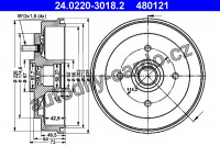 Brzdový buben ATE 24.0220-3018 - MITSUBISHI