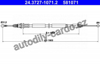 Lanko ruční brzdy ATE (AT 581071) 24.3727-1071 - NISSAN, OPEL, RENAULT