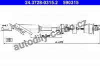 Tažné lanko, ovládání spojky ATE 24.3728-0315 (AT 590315)