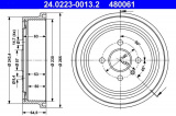 Brzdový buben ATE 24.0223-0013 (AT 480061) - OPEL
