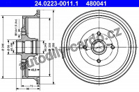 Brzdový buben ATE 24.0223-0011 (AT 480041) - AUDI